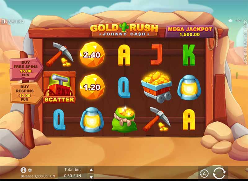 Top 10 pokies: Gold Rush with Johny Cash by Bgaming slot