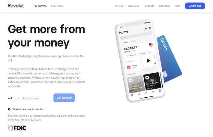 Revolut Homepage