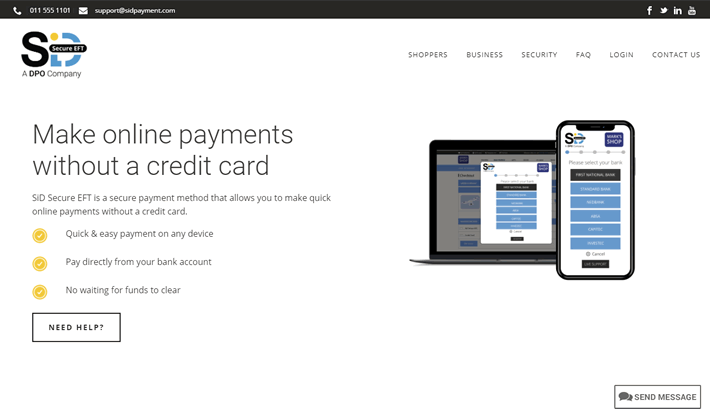 Sid Payment System homepage