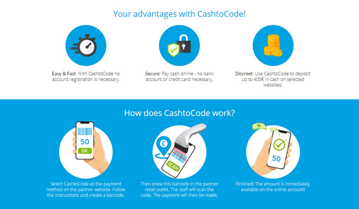 Cashtocode Casinos Advantages