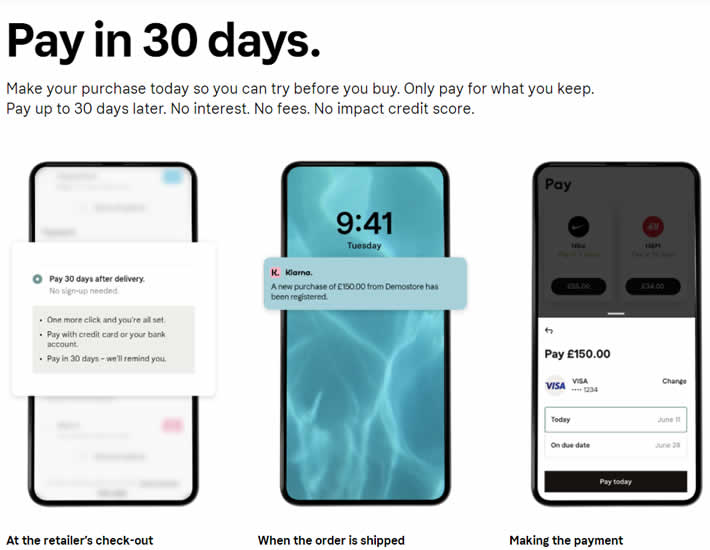 Klarna, how it works? Pay in 30 days