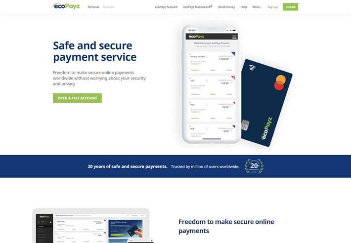 ecopayz homepage