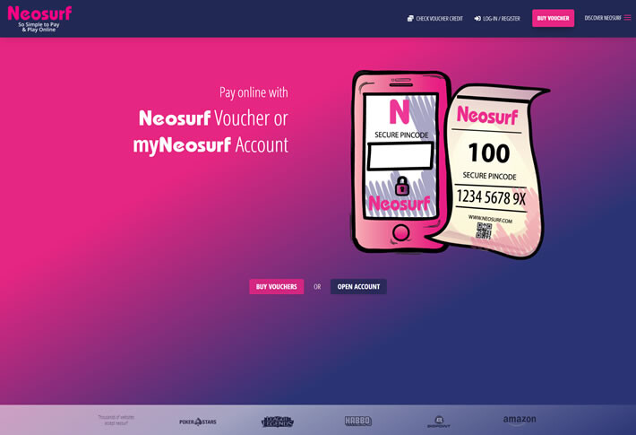 Neosurf website: buy vouchers or open an account.