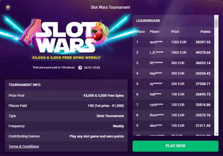 Bitstarz slot wars: up to €5,000 in prizes