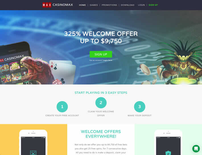 Casinomax homepage.