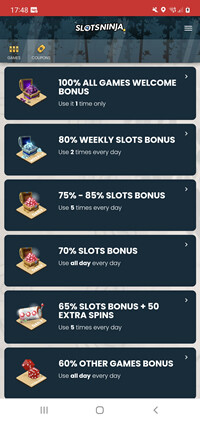 Slots Ninja USA casino all games bonuses